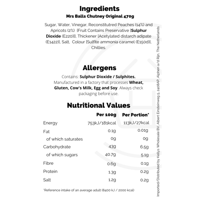 Mrs Balls Chutney Original 470g