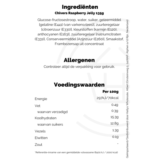 Chivers Raspberry Jelly 135g