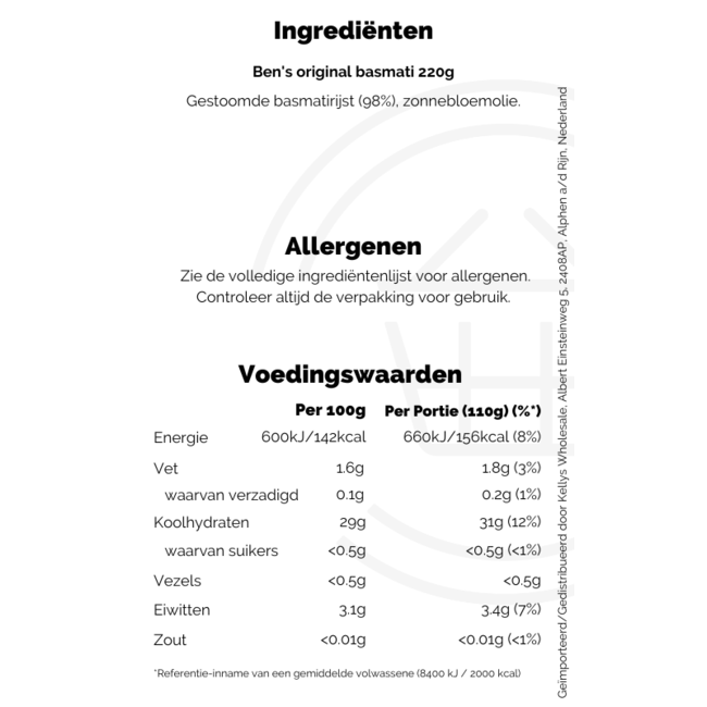 Ben's Original Basmati 220g THT: 15-09-2026