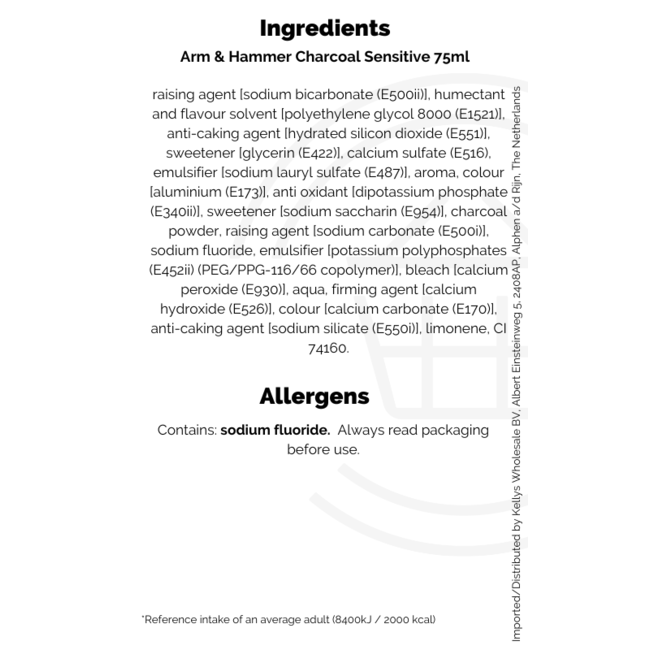 Arm & Hammer Tooth Paste Charcoal Sensitive 75ml