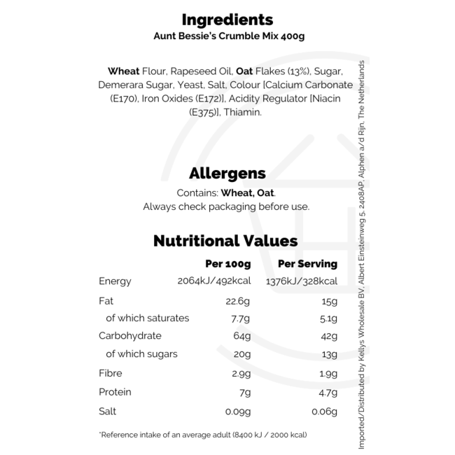 Aunt Bessies Crumble Mix 400g