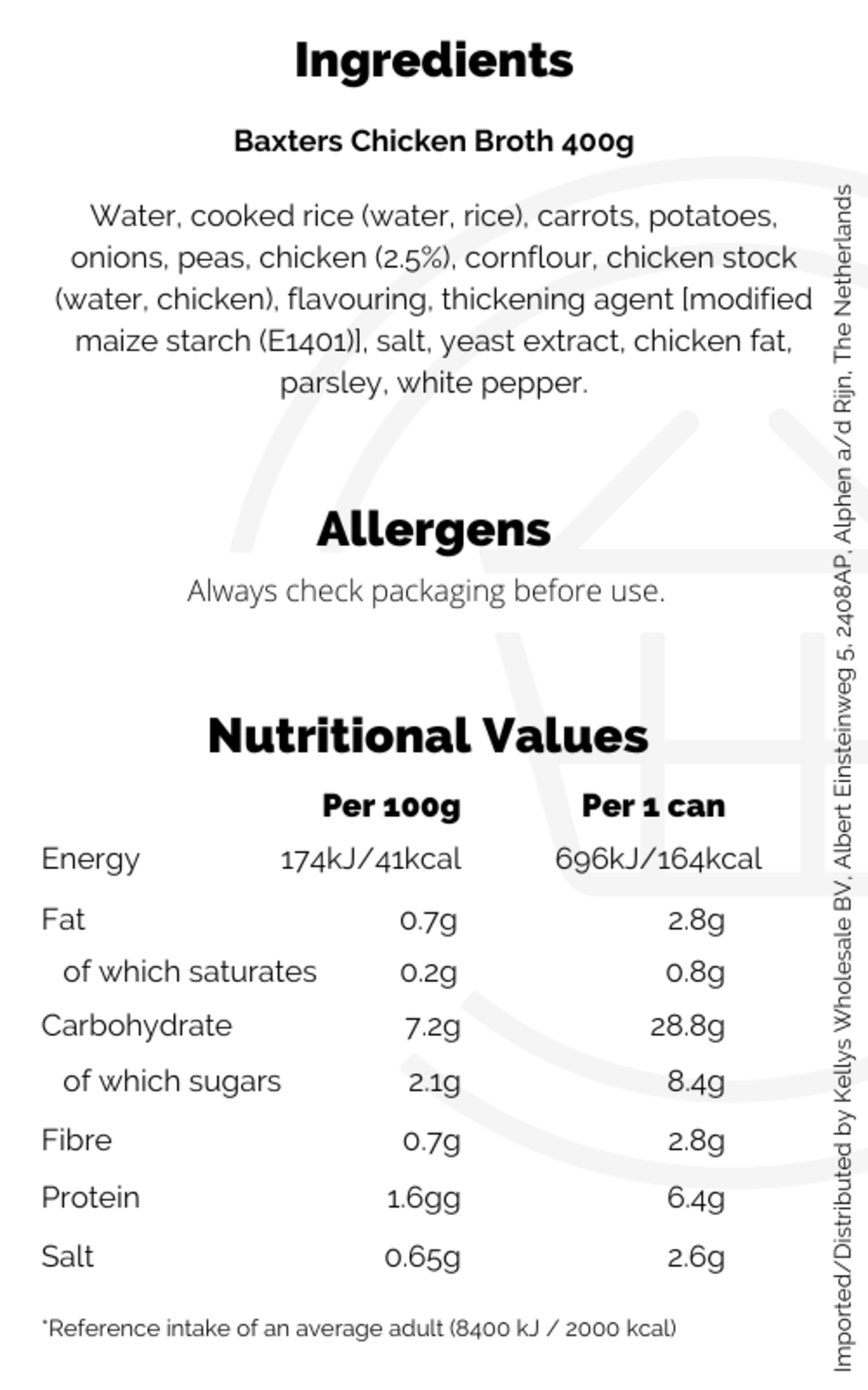 Baxters Chicken Broth 400g British soups Order online Kellys Expat Shopping