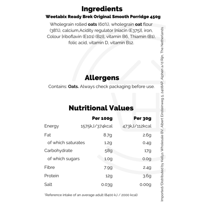 Weetabix Ready Brek Original Smooth Porridge 450g