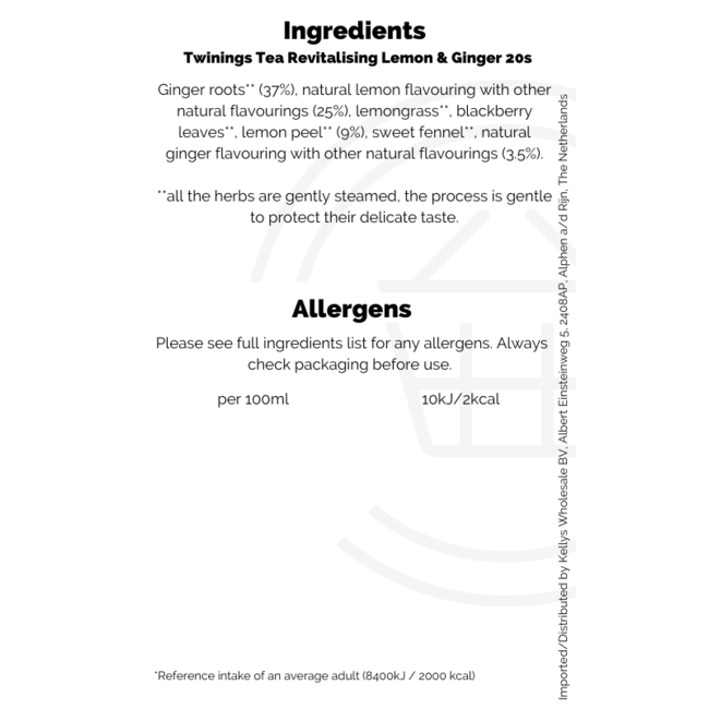 Twinings Tea Revitalising Lemon & Ginger 20s