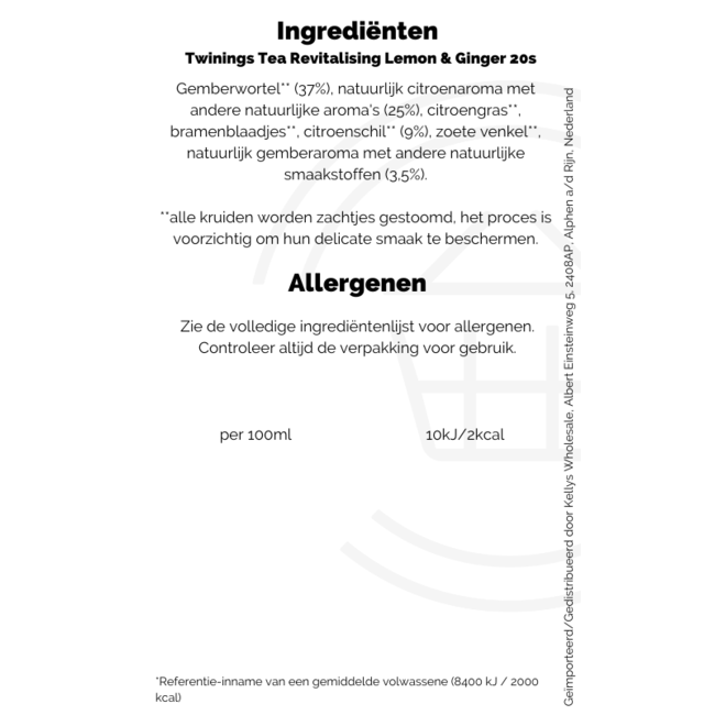 Twinings Tea Revitalising Lemon & Ginger 20s