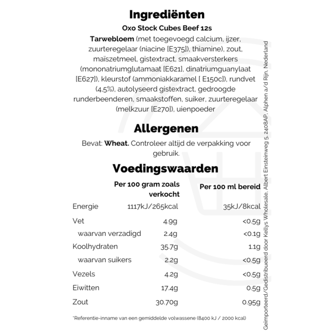 Oxo Stock Cubes Beef, 12s British Cooking Ingredients Kellys Expat Shopping