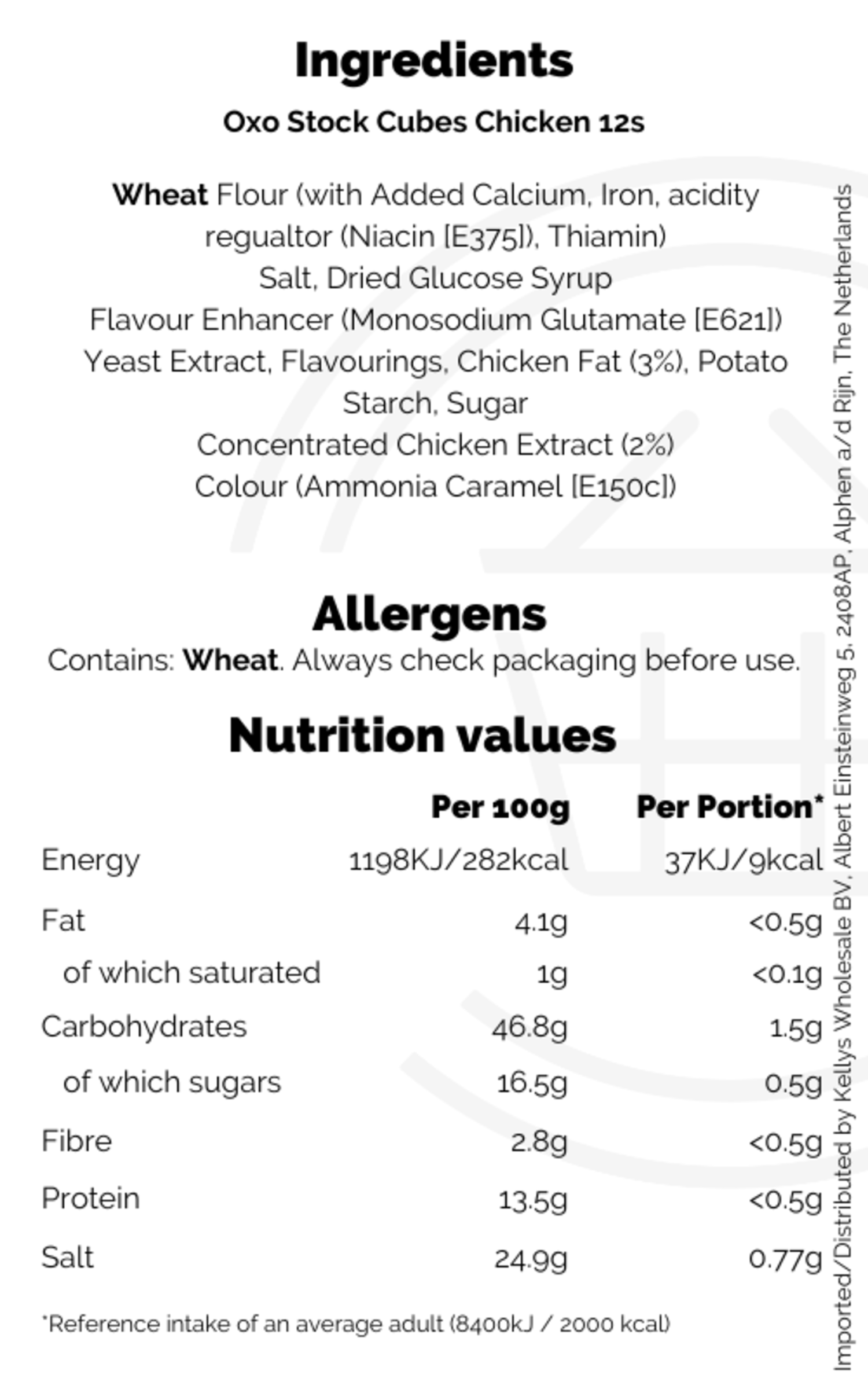 Oxo Stock Cubes Chicken, 12s British Cooking Ingredients Kellys