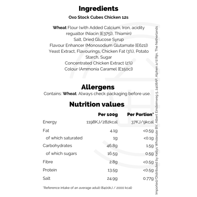 Oxo Stock Cubes Chicken 12s