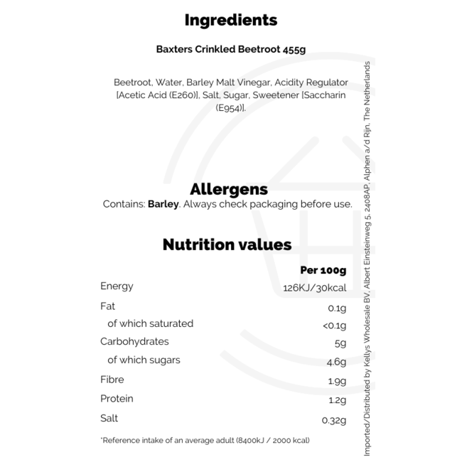 Baxters  Crinckled Beetroot 455g