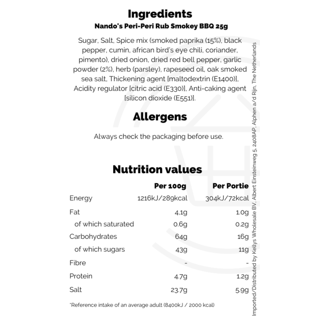 Nando's Peri-Peri Rub Smokey BBQ 25g