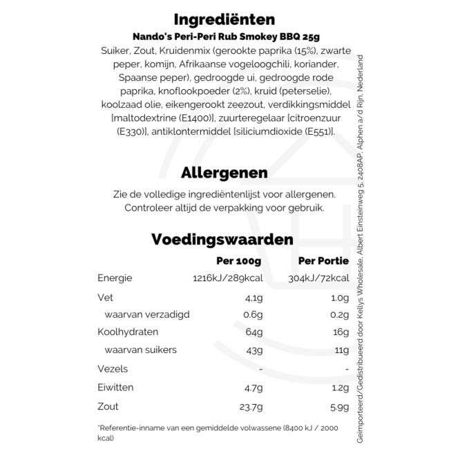 Nando's Peri-Peri Rub Smokey BBQ 25g