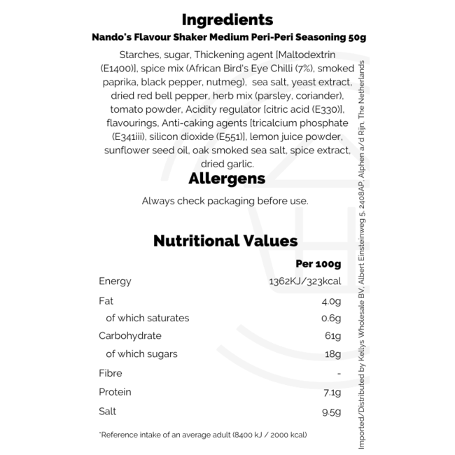 Nando's Flavour Shaker Medium Peri-Peri Seasoning 50g