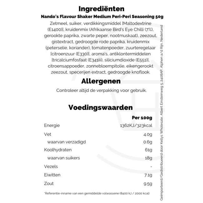 Nando's Flavour Shaker Medium Peri-Peri Seasoning 50g