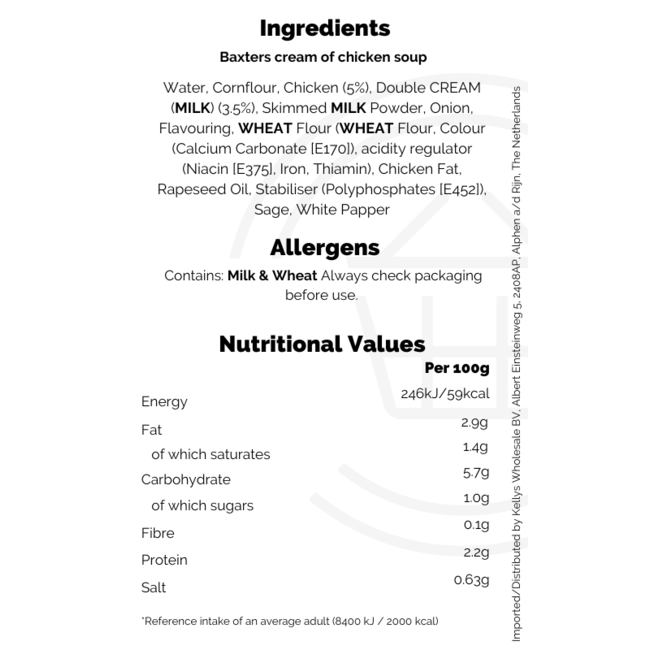Baxters Cream of Chicken Soup 400g
