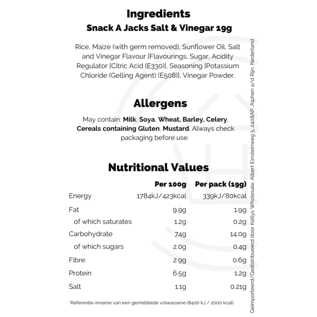 Snack A Jacks Salt & Vinegar 5pk