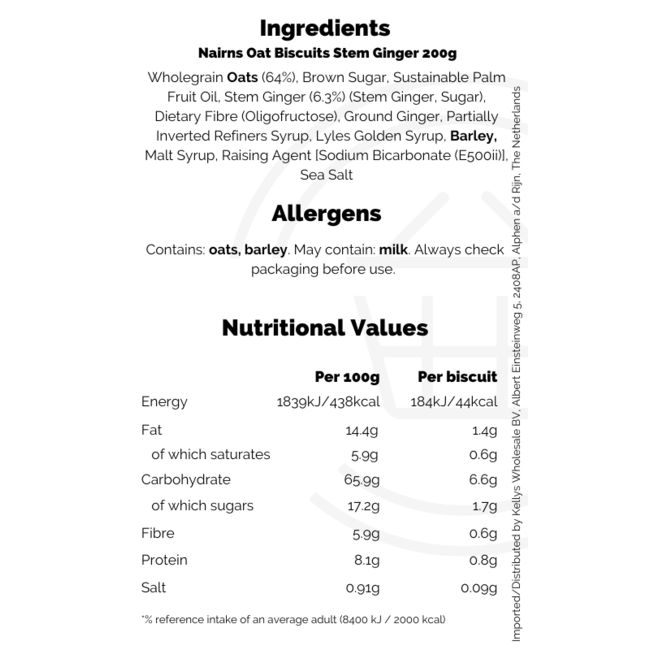 Nairns Oat Biscuits Stem Ginger 200g – Cracker & Oatcakes
