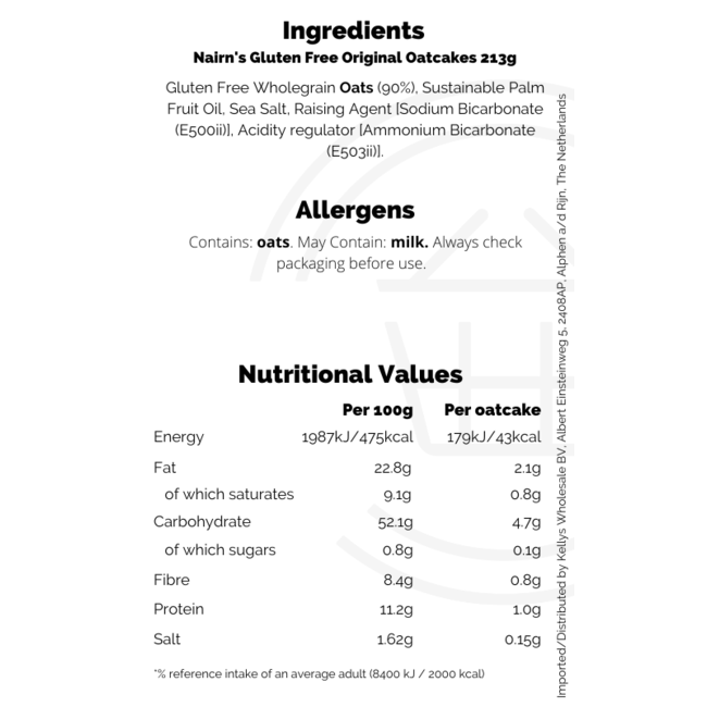 Nairns Gluten Free Oatcakes 213g