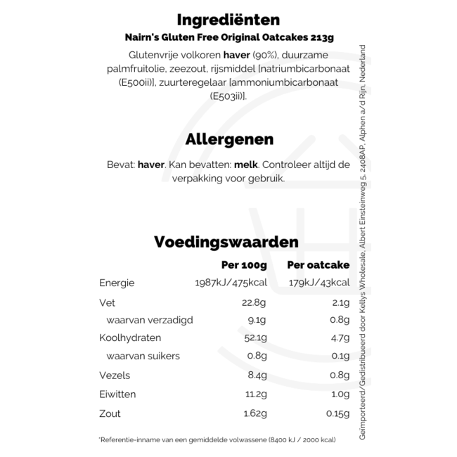 Nairns Gluten Free Oatcakes 213g