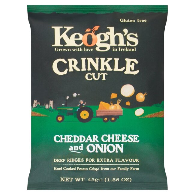 Keoghs Crinkle Cheddar Cheese & Onion 45g