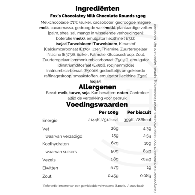 Fox's Chocolatey Milk Chocolate Rounds 130g