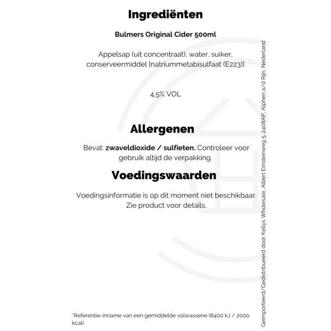 Bulmers Original Cider 500ml