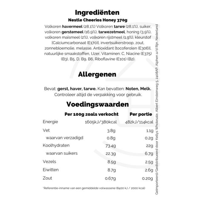Nestle Cheerios Honey 370g – Frühstückscerealien