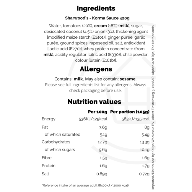 Sharwood's Korma Cooking Sauce 420g