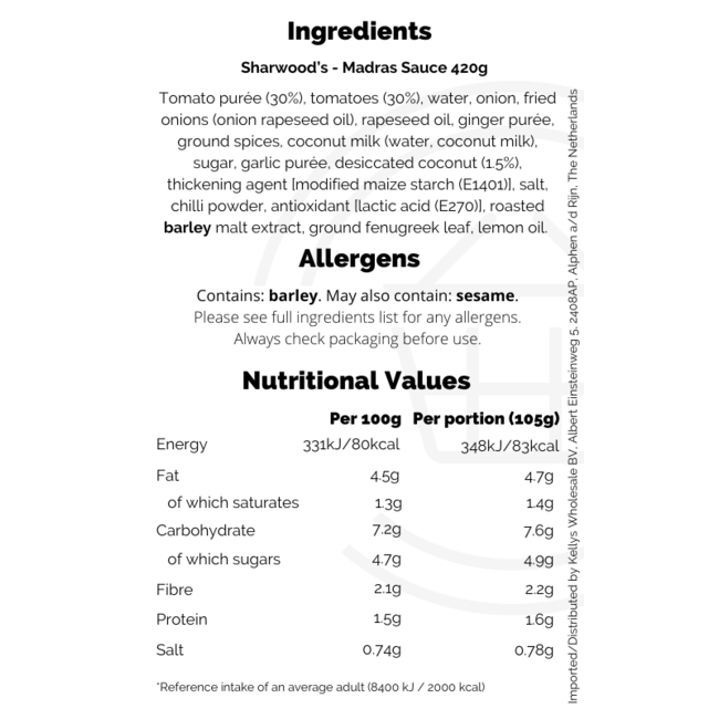 Sharwood's Madras Cooking Sauce 420g