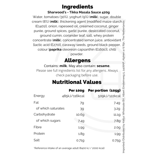 Sharwood's Tikka Masala Cooking Sauce 420g