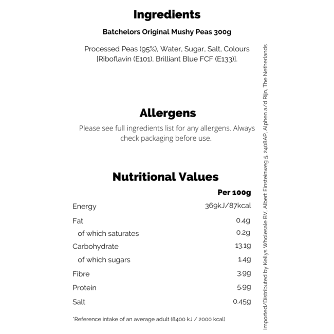 Batchelors Mushy Peas Original 300g