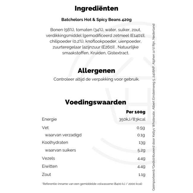 Batchelors Hot & Spicy Beans 420g