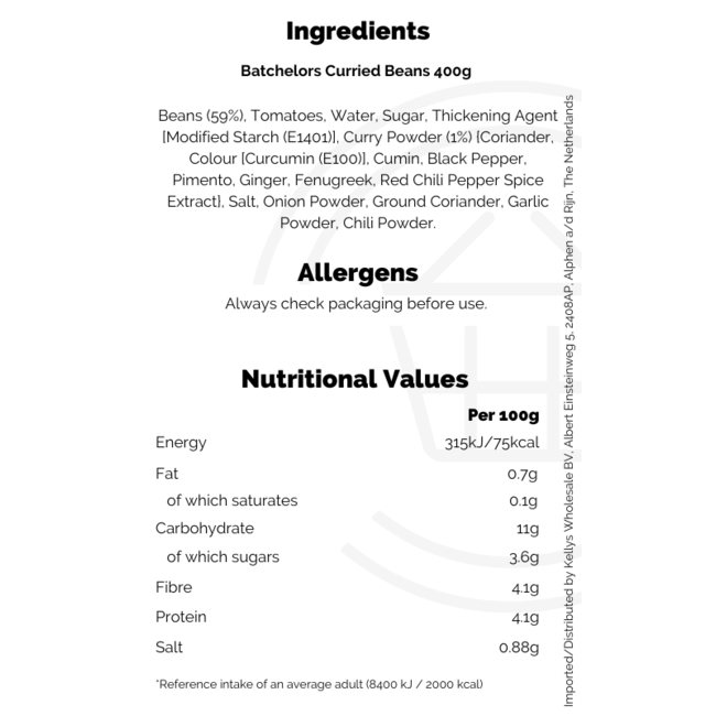 Batchelors Curried Beans 400g