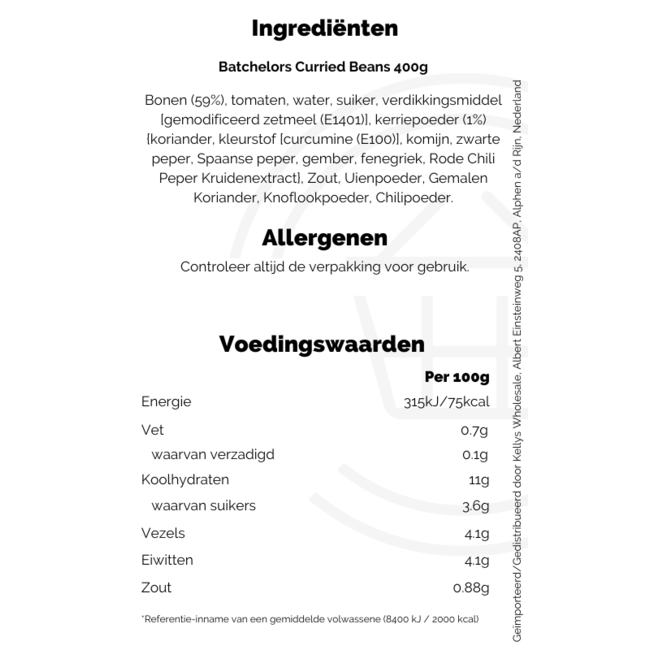 Batchelors Curried Beans 400g