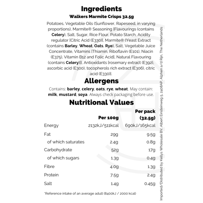 Walkers Marmite PM£1.25 65g