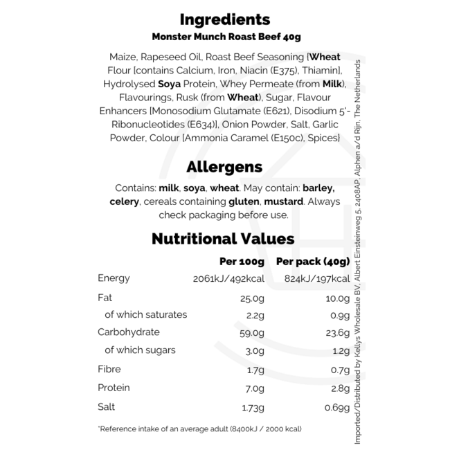 Monster Munch Roast Beef 40g
