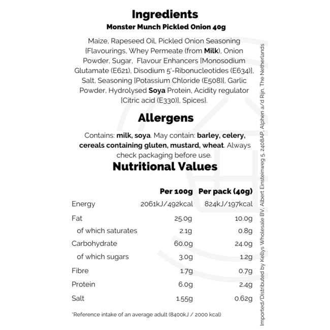 Monster Munch Pickled Onion 40g – Chips & Snacks