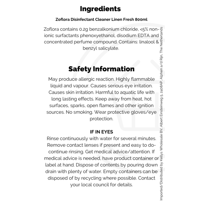 Zoflora Disinfectant Cleaner Linen 800ml