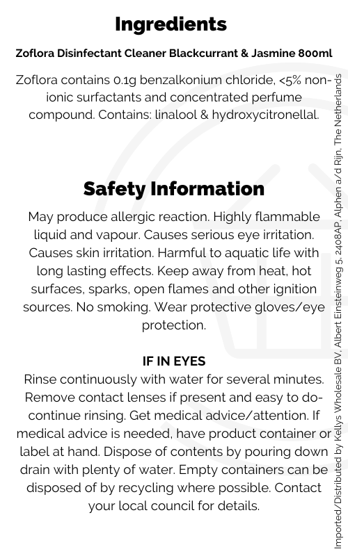 Zoflora Disinfectant Cleaner Blackcurrant 800ml Kellys Expat Shopping