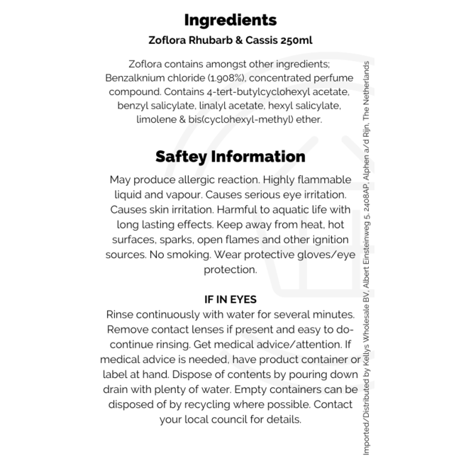 Zoflora Rhubarb & Cassis 250ml