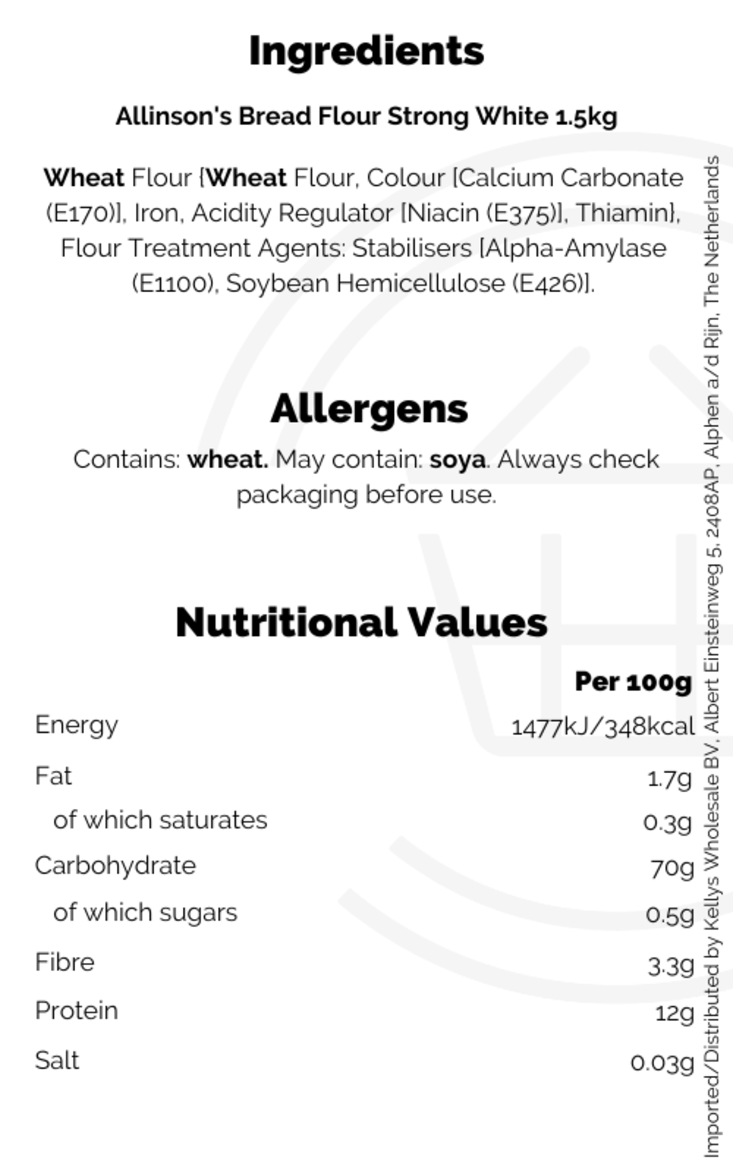 Allinson's Strong White Flour 1kg Kellys Expat Shopping