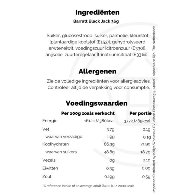 Barratt BlackJack 36g