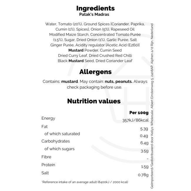 Patak's Madras Cooking Sauce 450g