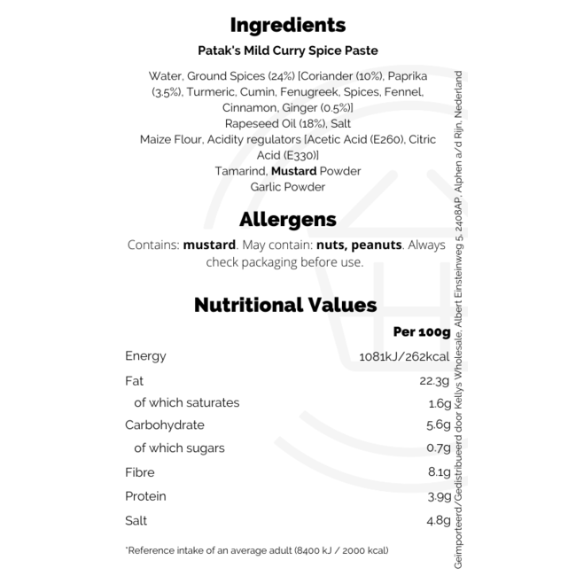 Patak's Mild Curry Spice Paste 283g