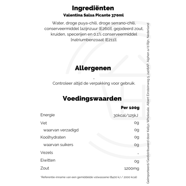 Valentina Valentina Salsa Picante 370ml