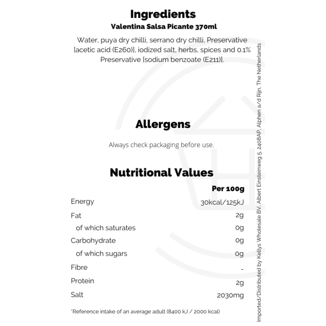 Valentina Valentina Salsa Picante 370ml
