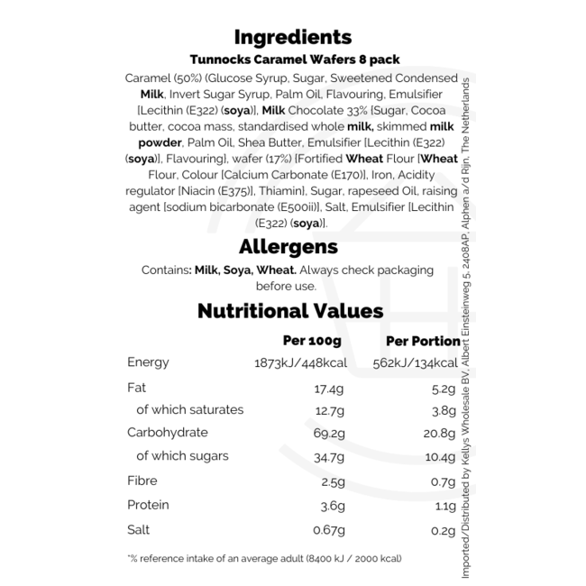 Tunnocks Caramel Wafers 8 pack