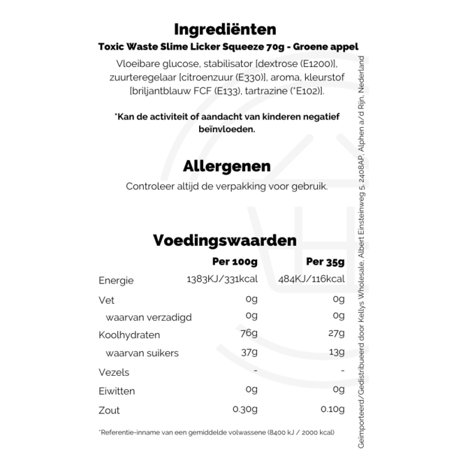 Toxic Waste Slime Licker Squeeze 70g - Assorted THT: 31-07-2026