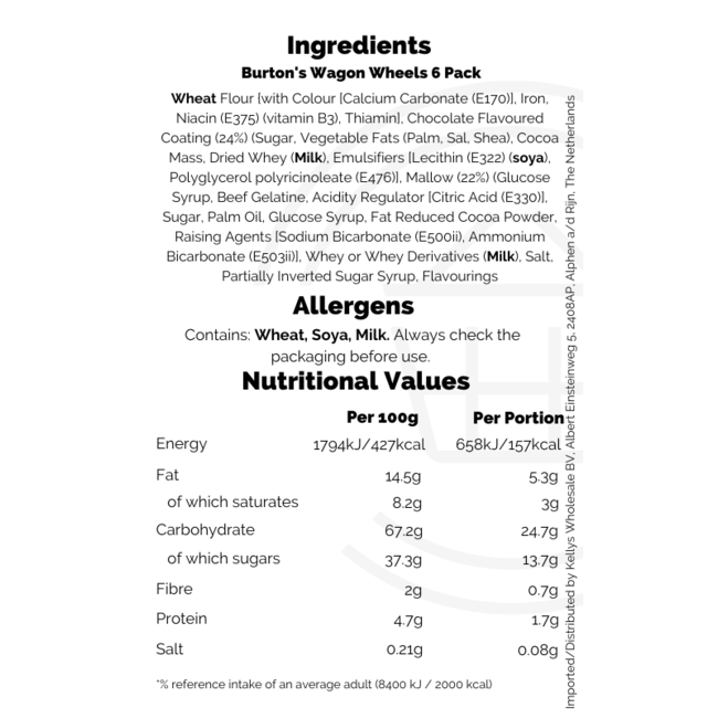 Burton's Biscuits Wagon Wheels 6pk