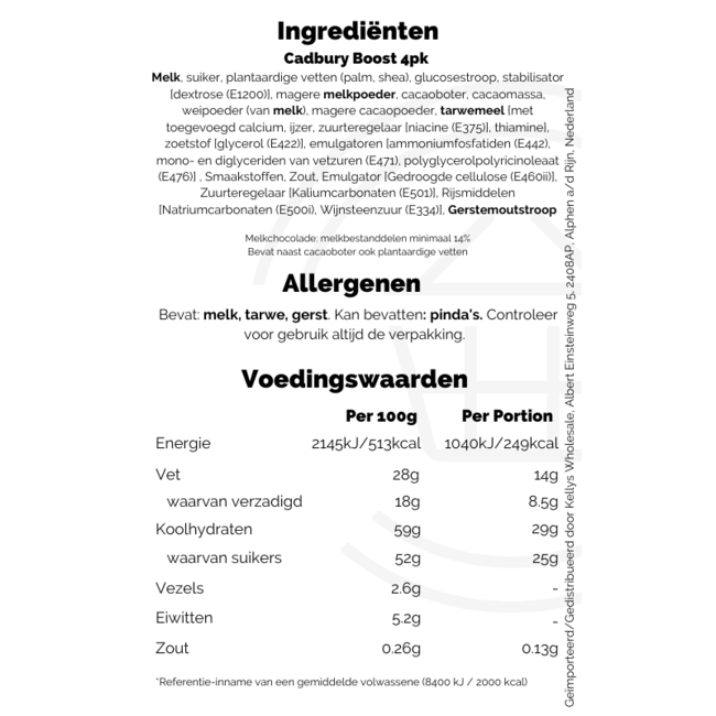Cadbury Boost 4pk
