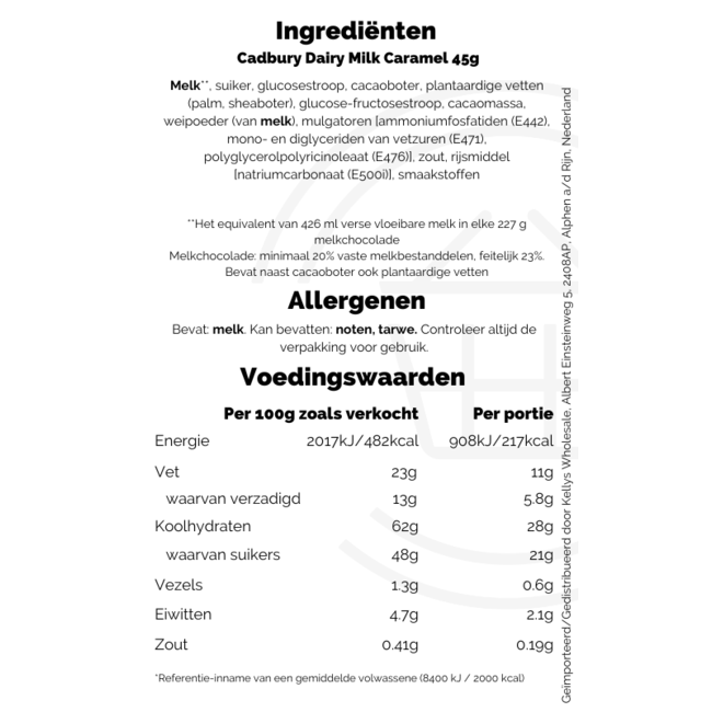 Cadbury Dairy Milk Caramel 45g